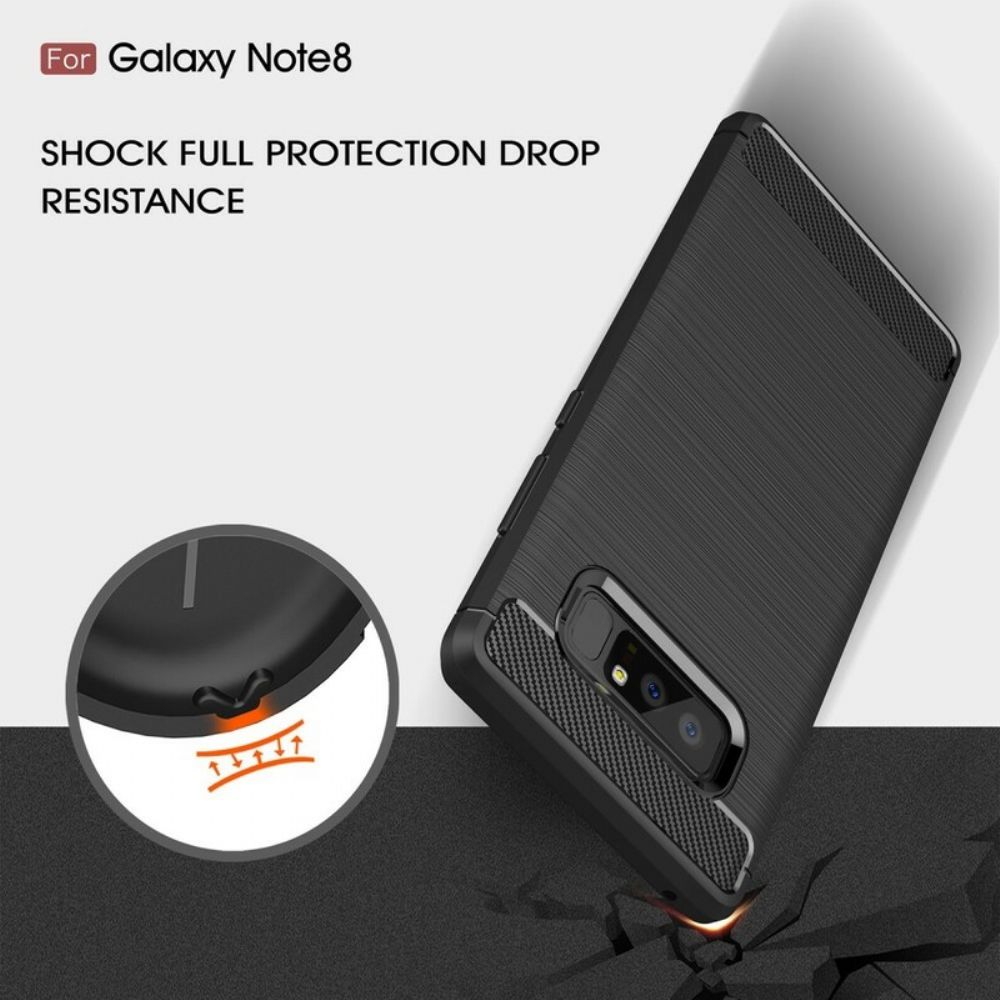 Handyhülle Für Samsung Galaxy Note 8 Gebürstete Kohlefaser