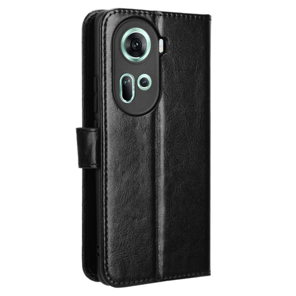 Lederhüllen Für Oppo Reno 11 5g Auffälliges Kunstleder Mit Riemen