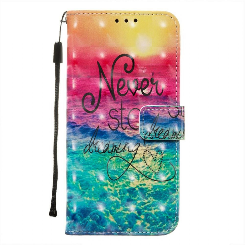 Flip Case Für Xiaomi Redmi Note 8 Pro Hören Sie Nie Auf Zu Träumen
