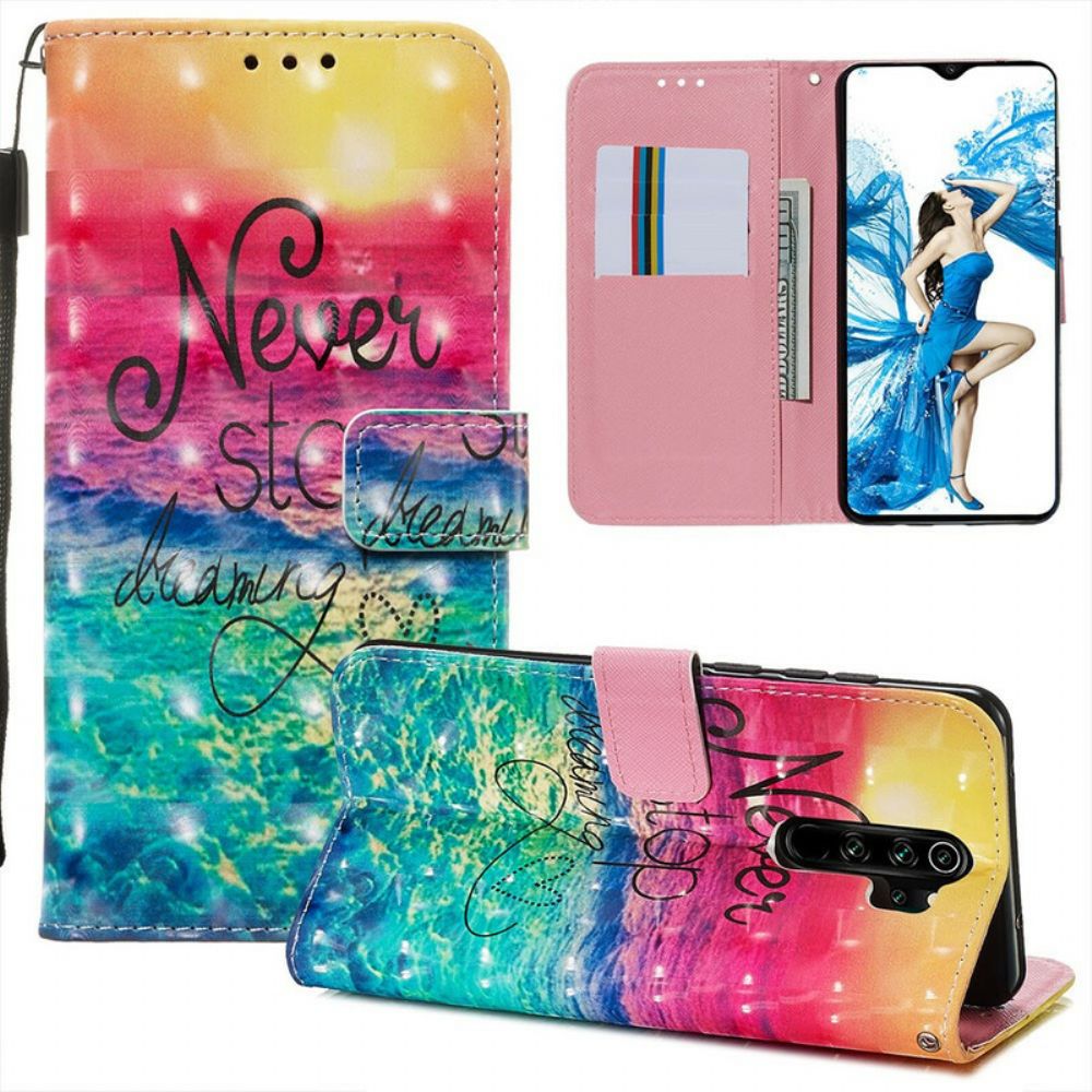 Flip Case Für Xiaomi Redmi Note 8 Pro Hören Sie Nie Auf Zu Träumen