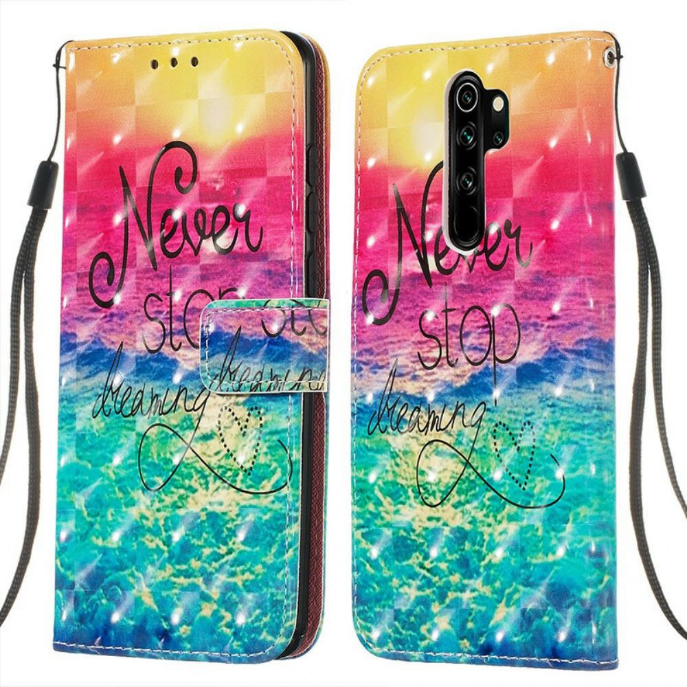 Flip Case Für Xiaomi Redmi Note 8 Pro Hören Sie Nie Auf Zu Träumen
