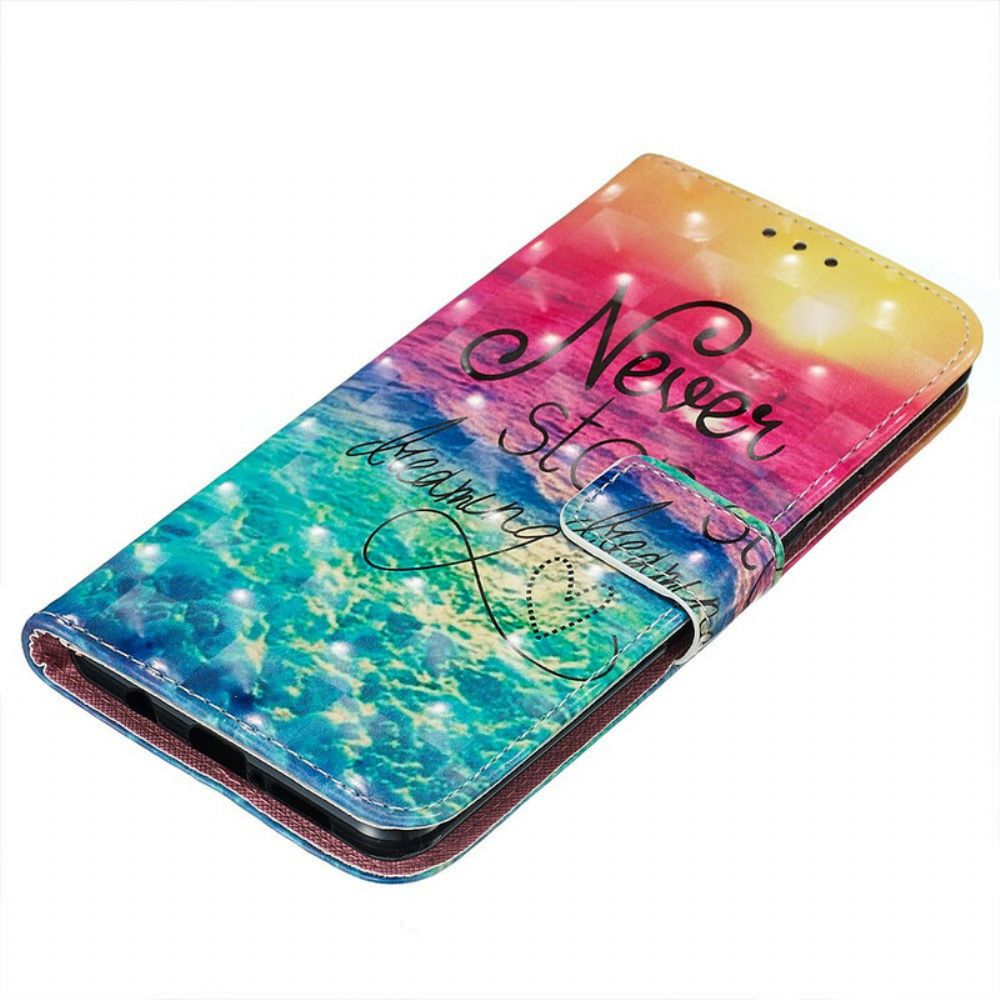 Flip Case Für Xiaomi Redmi Note 8 Pro Hören Sie Nie Auf Zu Träumen