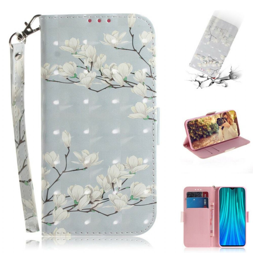 Flip Case Für Xiaomi Redmi Note 8 Pro Mit Kordel Tangablumenbaum