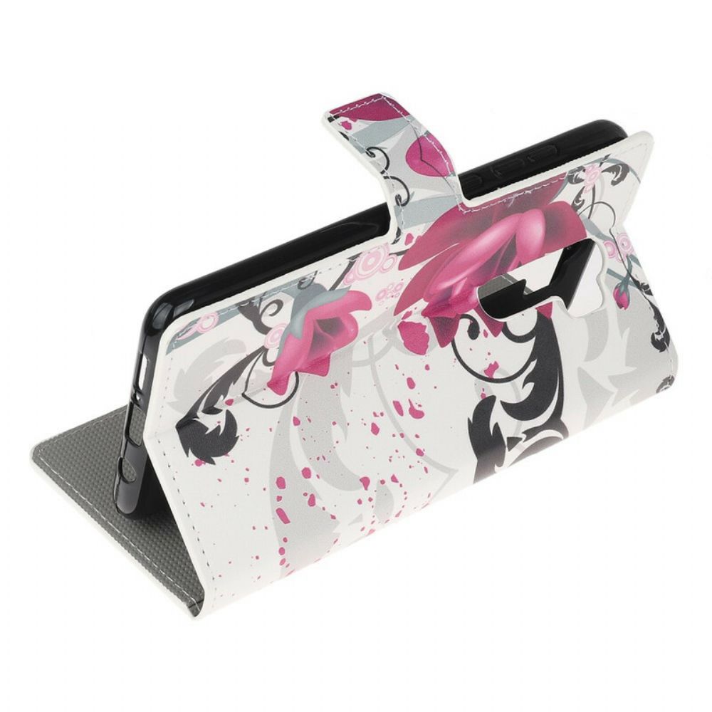 Flip Case Für Xiaomi Redmi Note 8 Pro Tropische Blumen