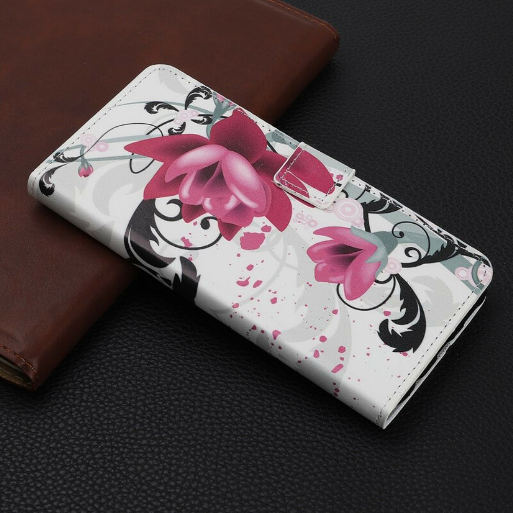 Flip Case Für Xiaomi Redmi Note 8 Pro Tropische Blumen