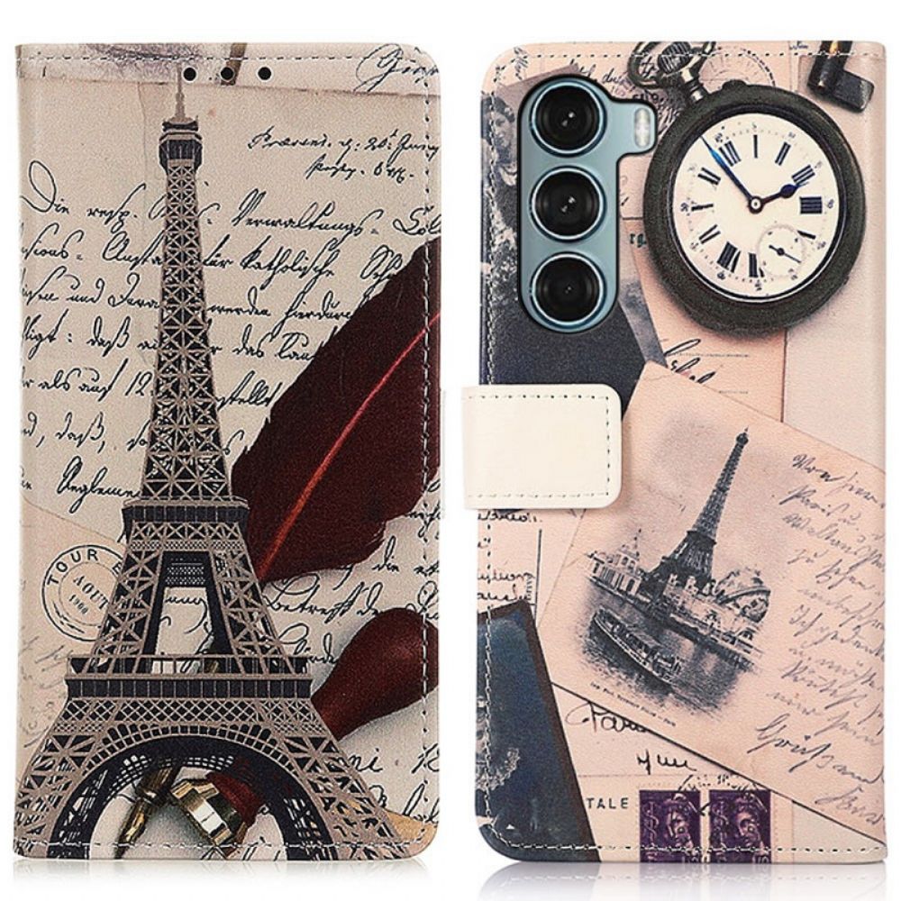 Flip Case Für Moto G200 5G Eiffelturm Des Dichters