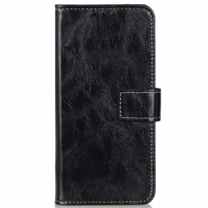 Flip Case Für Moto G200 5G Glänzende Und Sichtbare Nähte