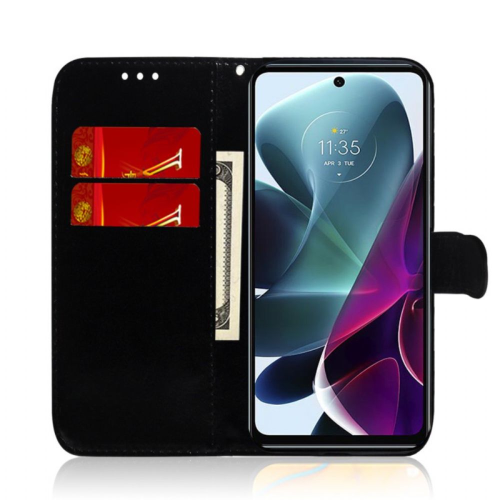 Flip Case Für Moto G200 5G Spiegel Mit Kunstlederbezug