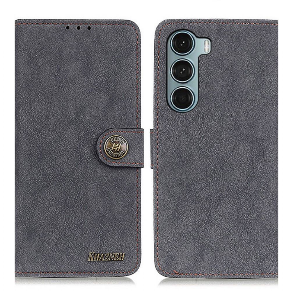 Lederhüllen Für Moto G200 5G Khazneh Retro Spaltleder