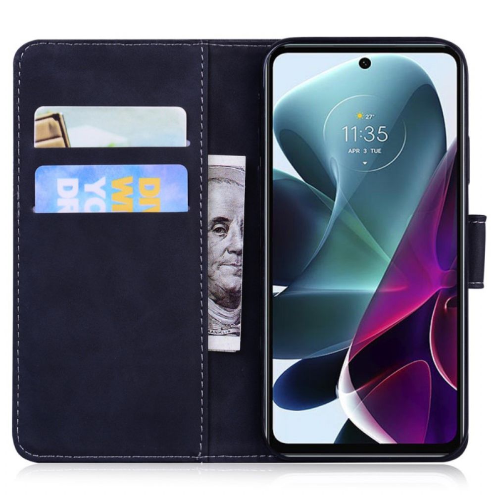 Lederhüllen Für Moto G200 5G Tigergesichtsdruck