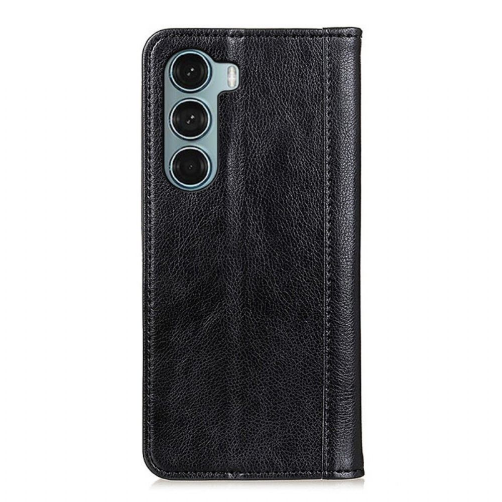 Schutzhülle Für Moto G200 5G Flip Case Ausführung In Gespaltenem Litschileder