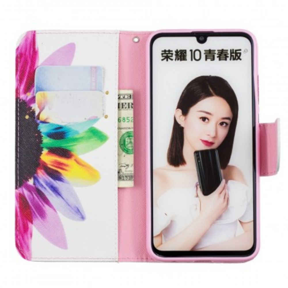 Flip Case Für Huawei P Smart 2024 / Honor 10 Lite Aquarell Blume