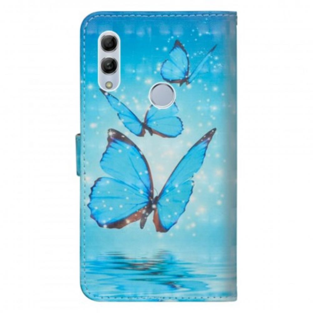 Flip Case Für Huawei P Smart 2024 / Honor 10 Lite Fliegende Blaue Schmetterlinge