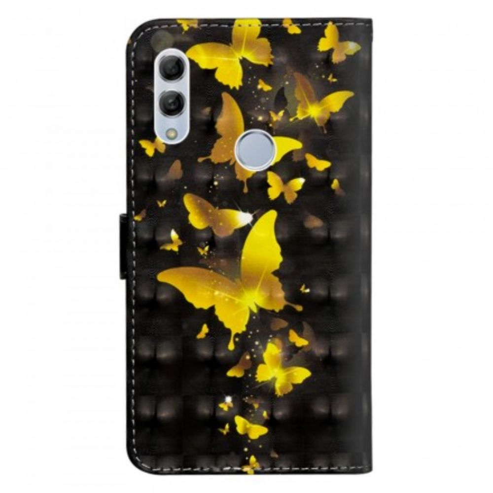 Flip Case Für Huawei P Smart 2024 / Honor 10 Lite Gelbe Schmetterlinge