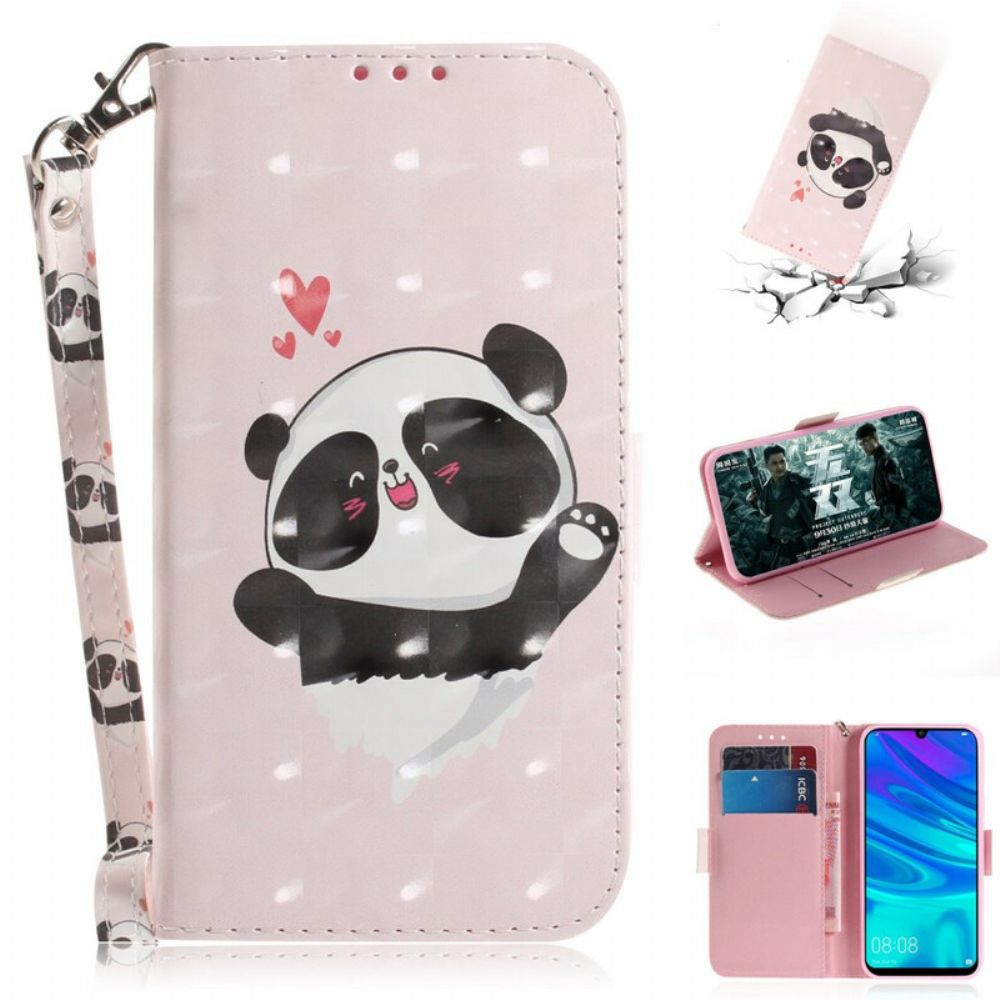 Flip Case Für Huawei P Smart 2024 / Honor 10 Lite Mit Kordel Panda Love Mit Riemen
