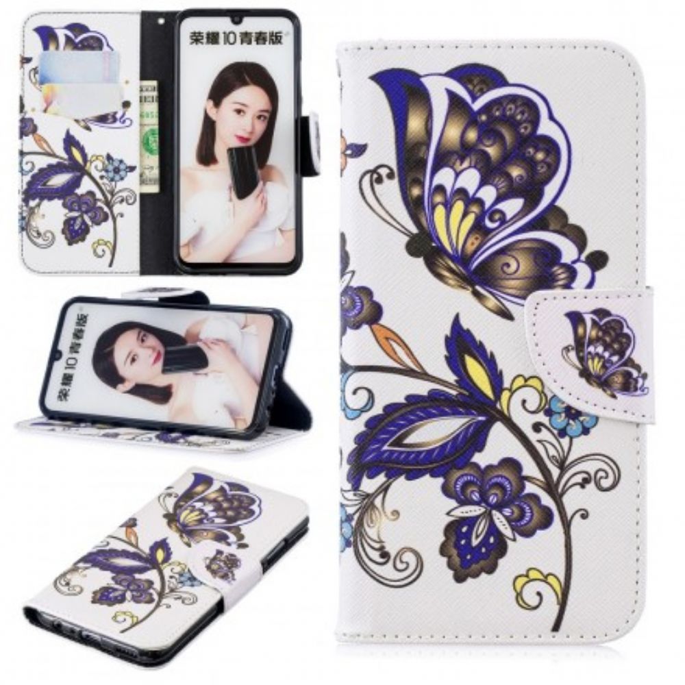Lederhüllen Für Huawei P Smart 2024 / Honor 10 Lite Schmetterlings-tattoo