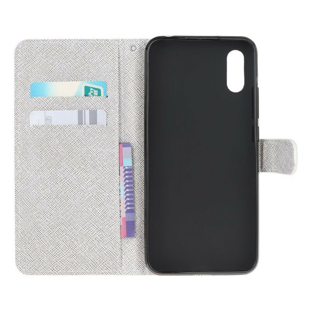 Flip Case Für Xiaomi Redmi 9A Mit Kordel String Libellen