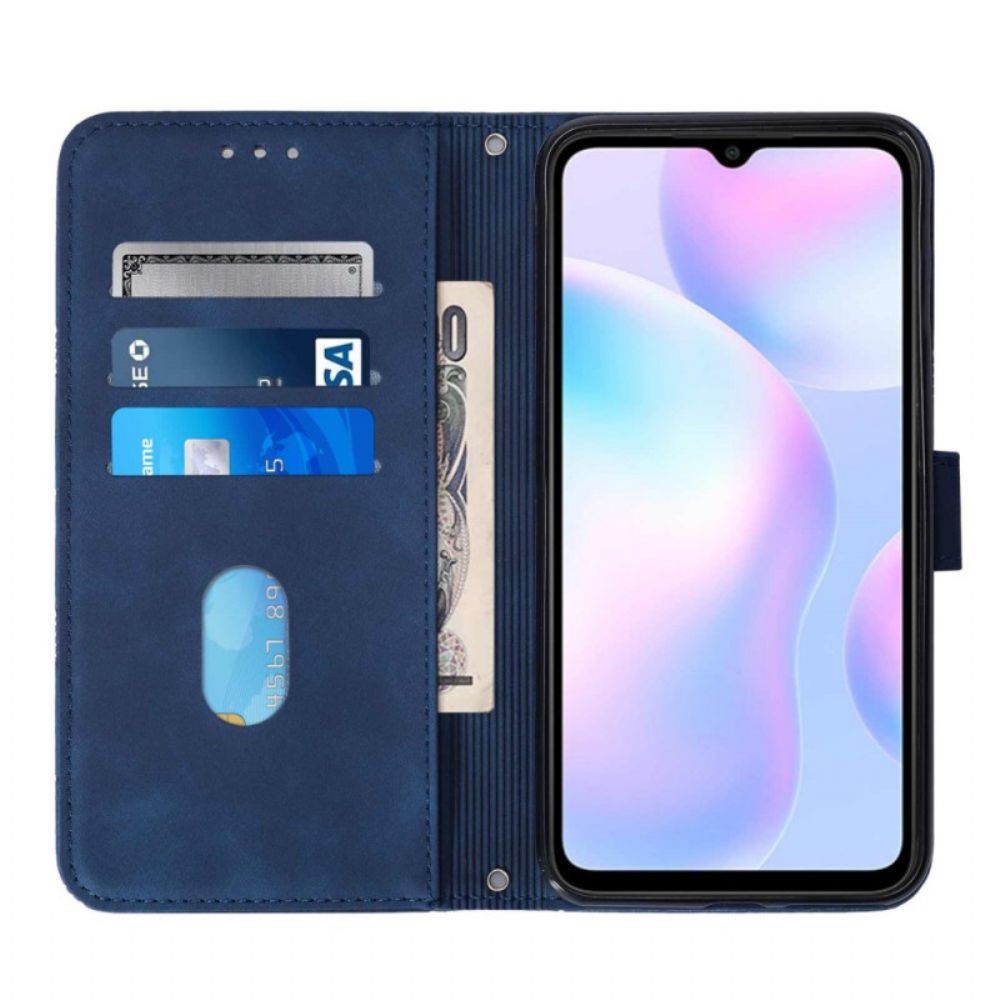 Flip Case Für Xiaomi Redmi 9A Pyramidenleder-effekt
