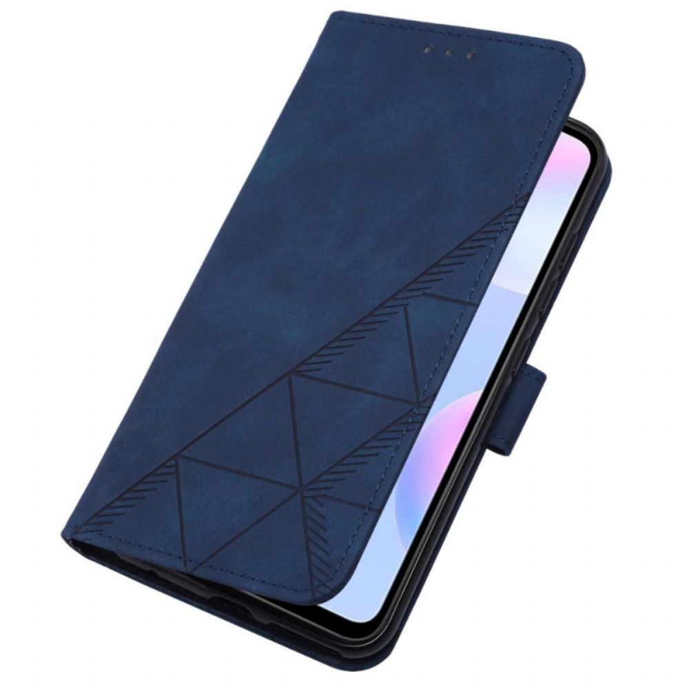 Flip Case Für Xiaomi Redmi 9A Pyramidenleder-effekt
