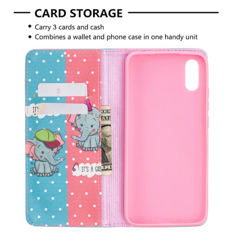 Schutzhülle Für Xiaomi Redmi 9A Flip Case Elefantenbabys