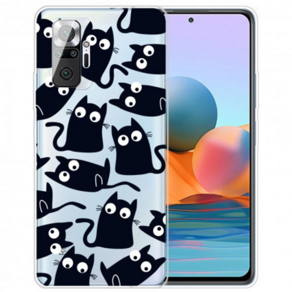 Handyhülle Für Xiaomi Redmi Note 10 Pro Mehrere Schwarze Katzen