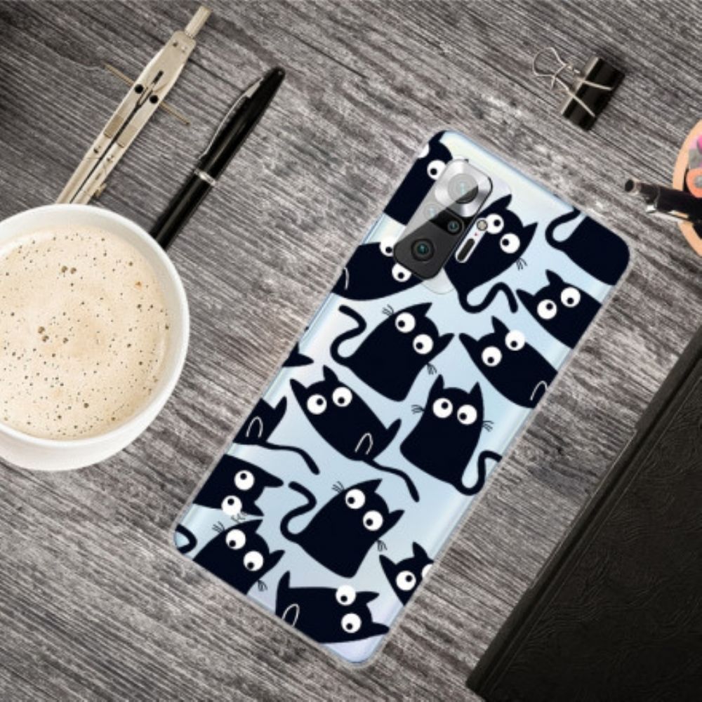 Handyhülle Für Xiaomi Redmi Note 10 Pro Mehrere Schwarze Katzen