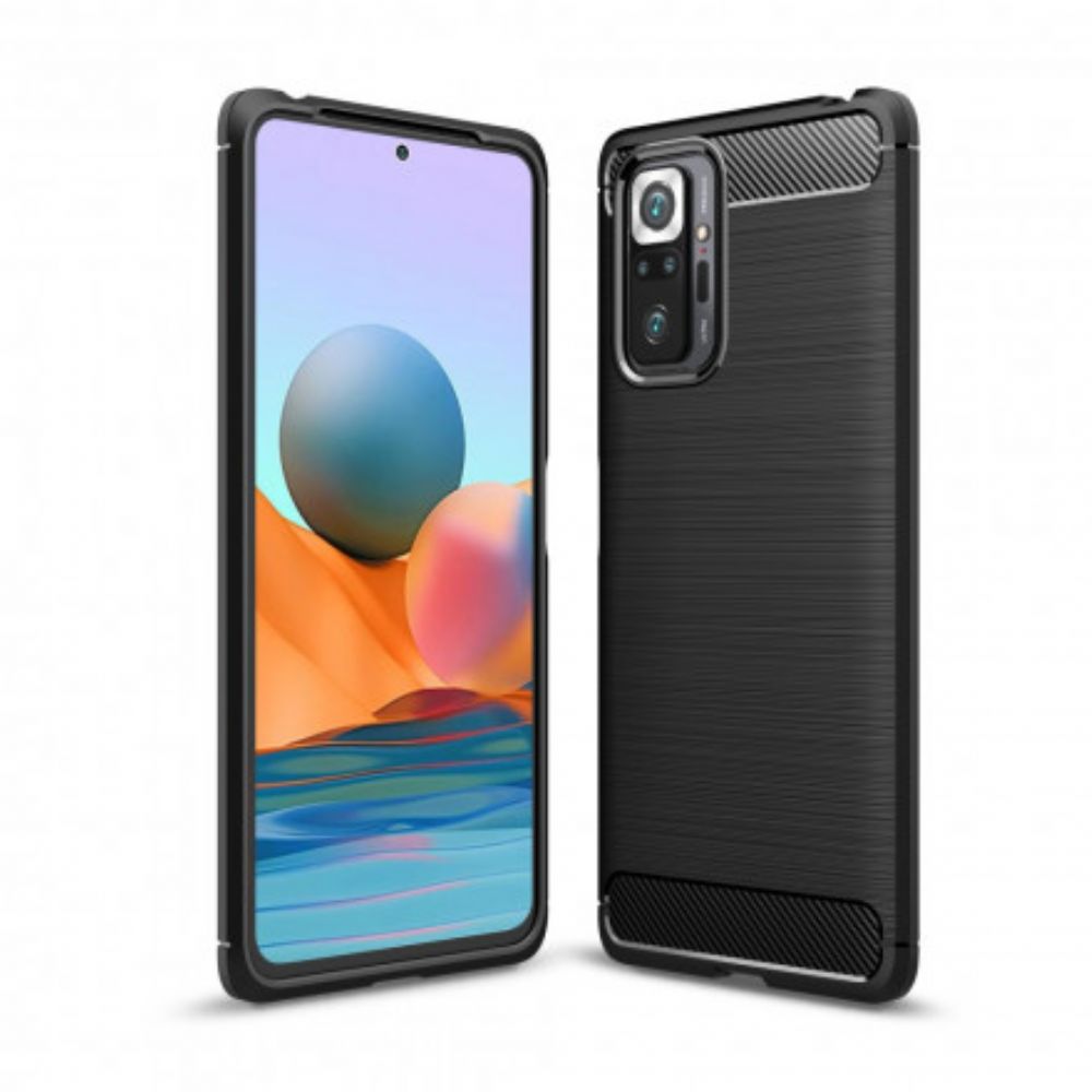 Hülle Für Xiaomi Redmi Note 10 Pro Gebürstete Kohlefaser