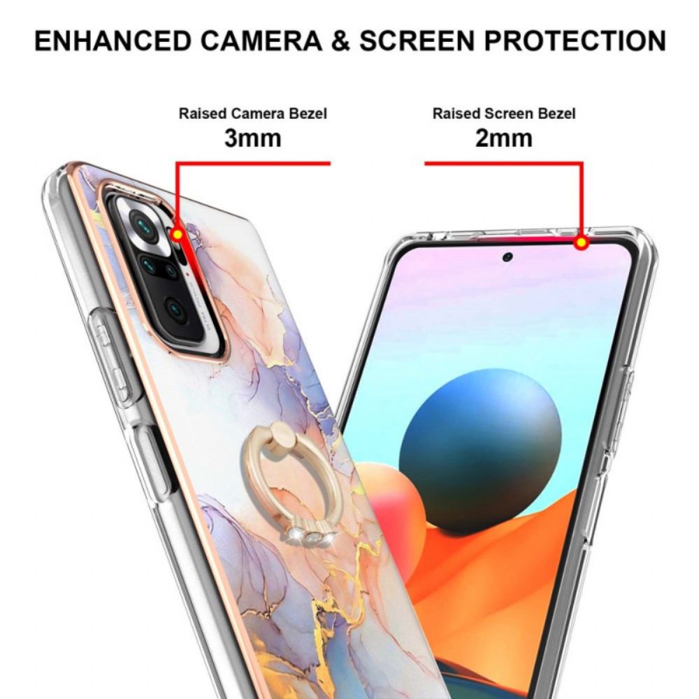Hülle Für Xiaomi Redmi Note 10 Pro Marmor Mit Ring-stütze