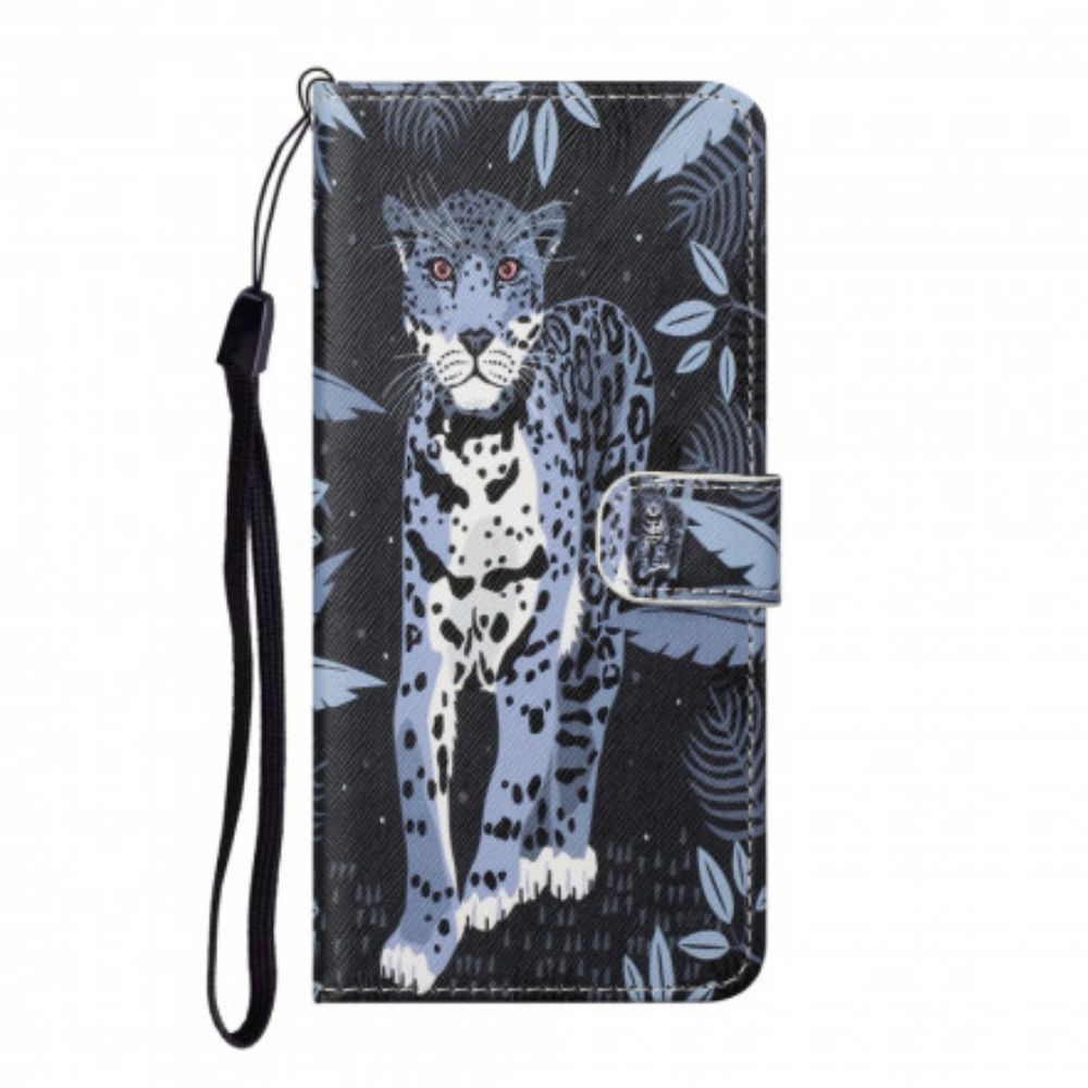 Lederhüllen Für Xiaomi Redmi Note 10 Pro Mit Kordel Tanga Leopard