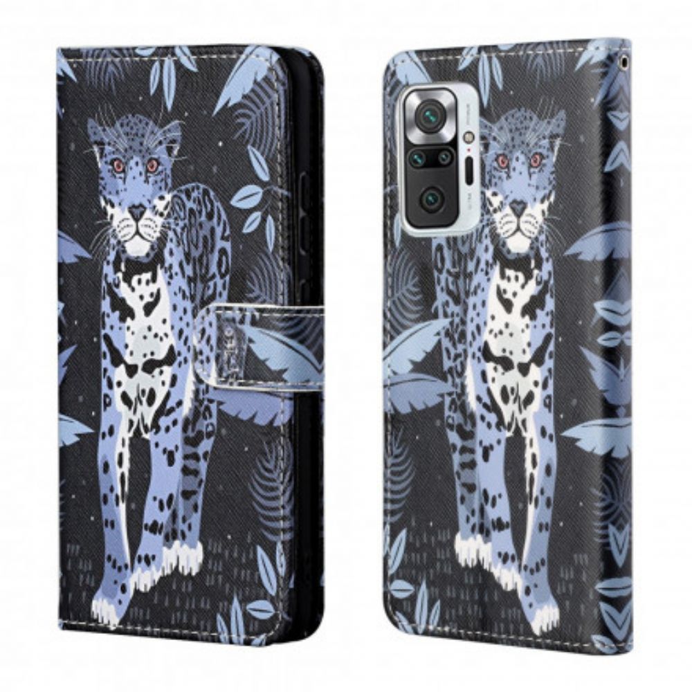 Lederhüllen Für Xiaomi Redmi Note 10 Pro Mit Kordel Tanga Leopard