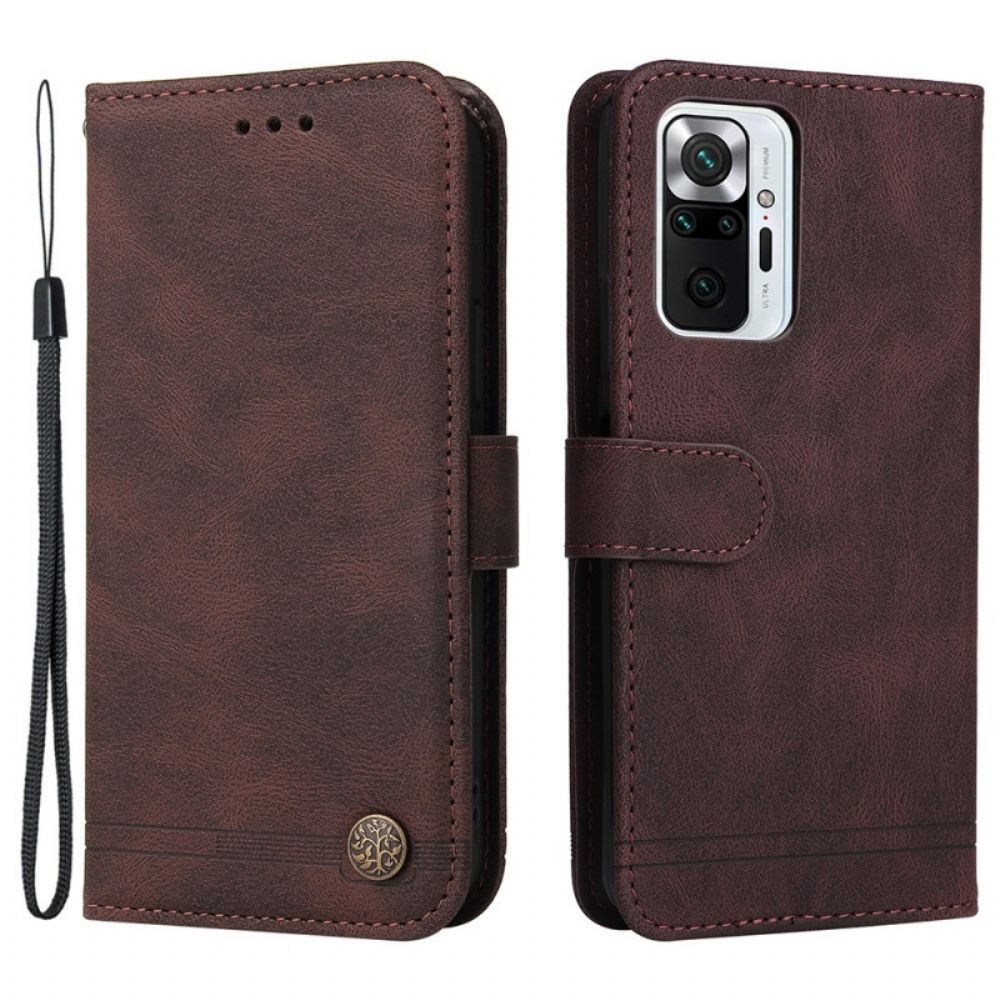 Lederhüllen Für Xiaomi Redmi Note 10 Pro Niete Und Riemen Aus Kunstleder