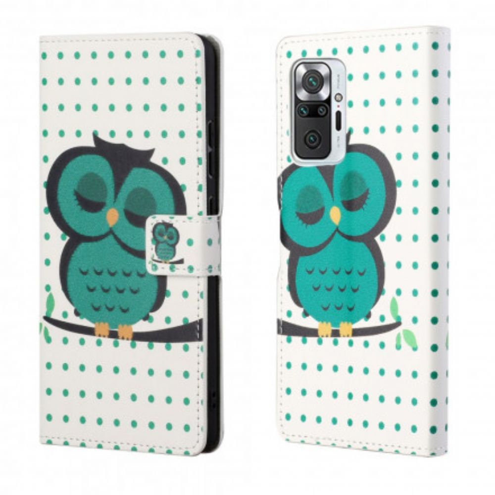 Lederhüllen Für Xiaomi Redmi Note 10 Pro Schlafende Eule