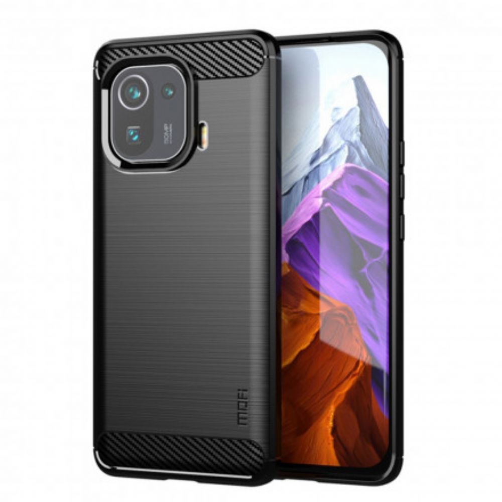 Handyhülle Für Xiaomi Mi 11 Pro Mofi Gebürstete Kohlefaser
