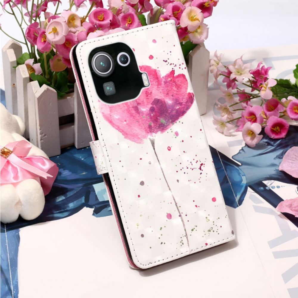 Handyhülle Lederhüllen Für Xiaomi Mi 11 Pro Wasserfarbenes Halfter