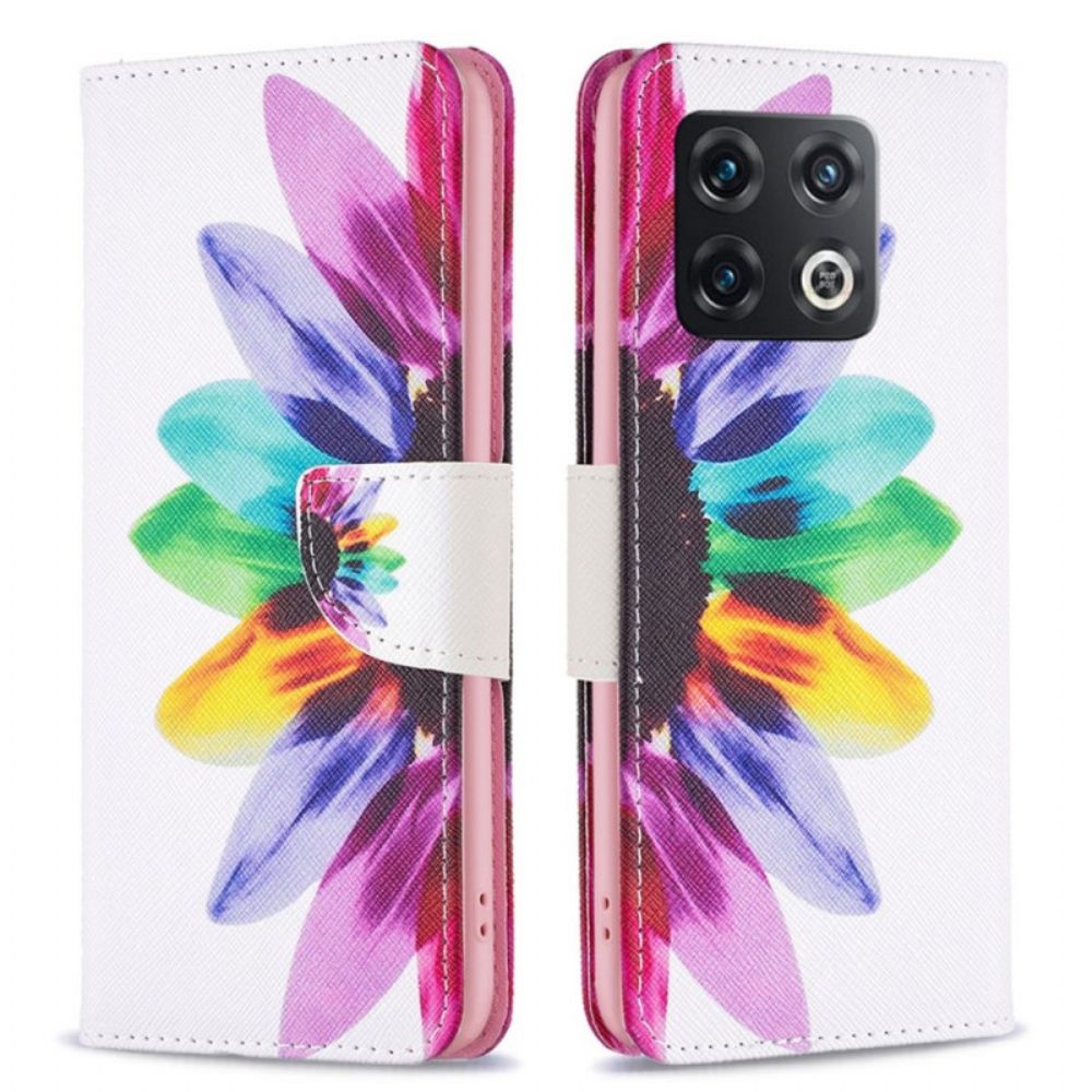 Flip Case Für OnePlus 10 Pro 5G Aquarell Blume