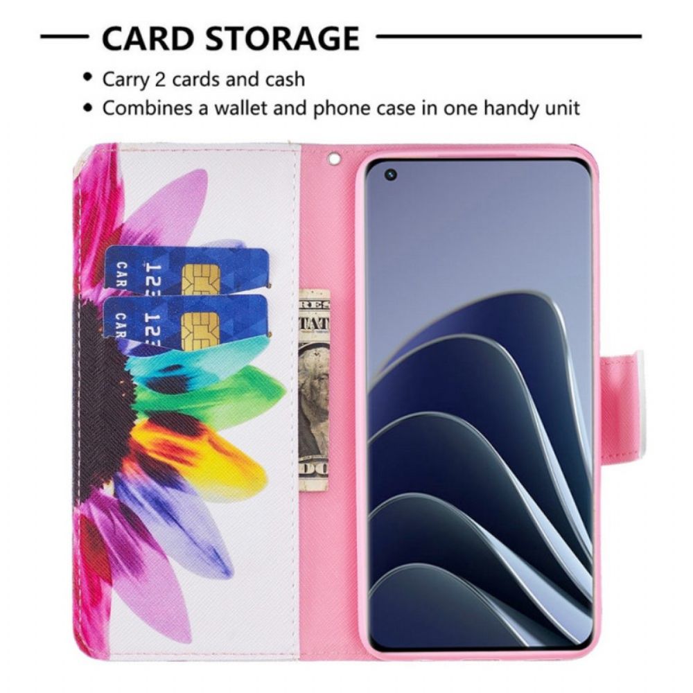 Flip Case Für OnePlus 10 Pro 5G Aquarell Blume