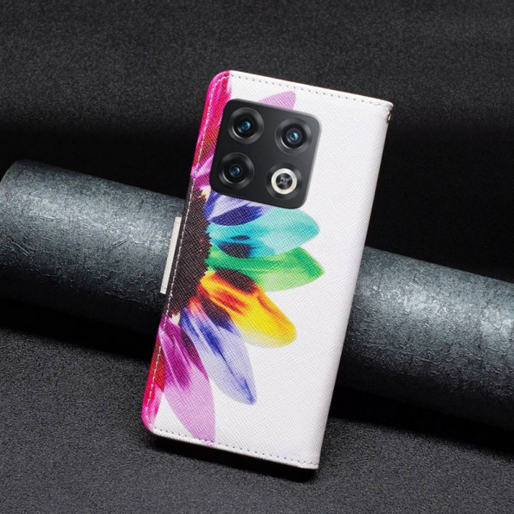 Flip Case Für OnePlus 10 Pro 5G Aquarell Blume