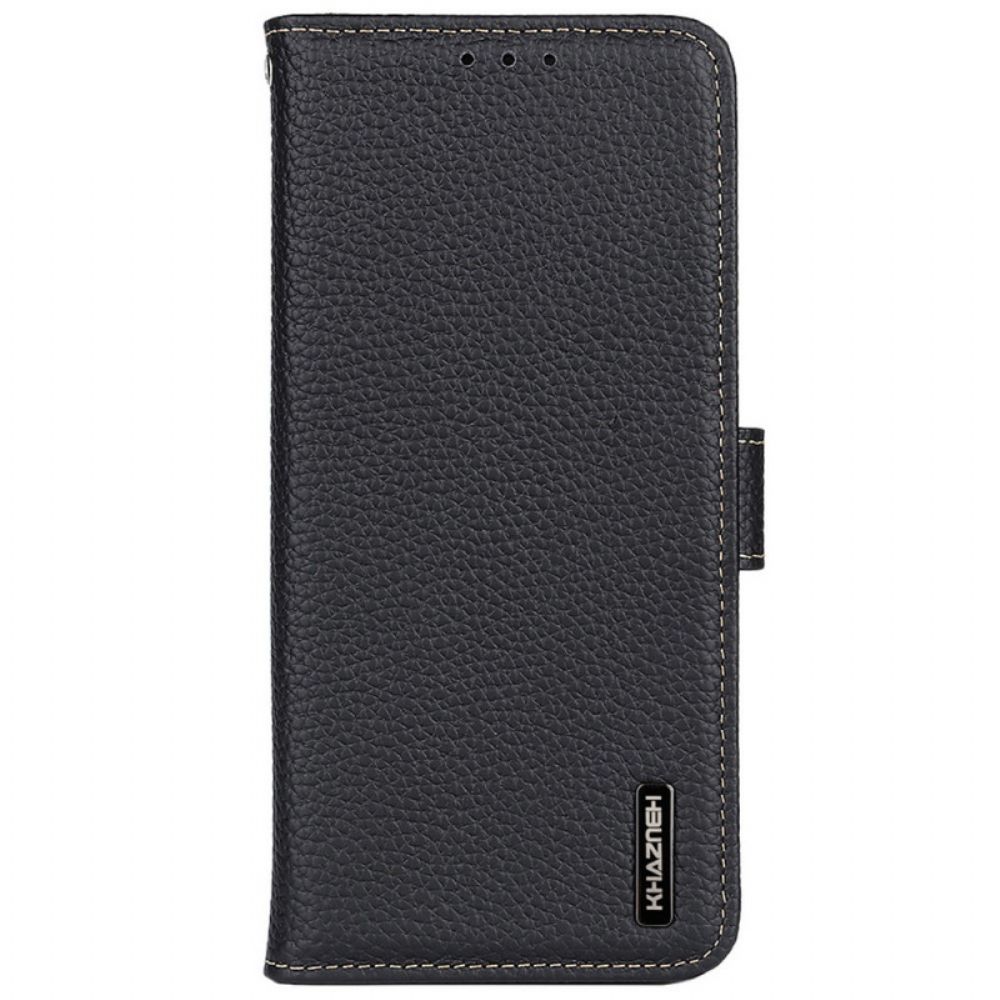 Flip Case Für OnePlus 10 Pro 5G Echtes Khazneh Litschi-leder