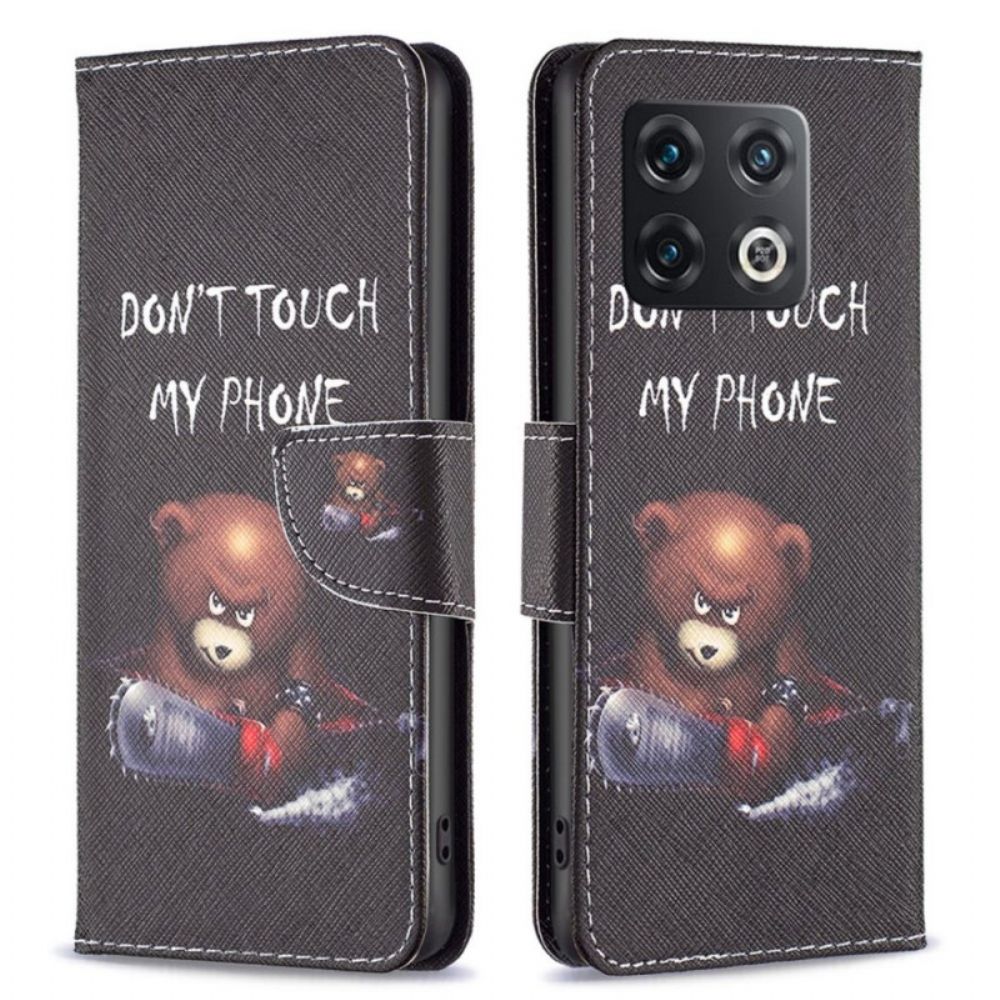 Flip Case Für OnePlus 10 Pro 5G Gefährlicher Bär