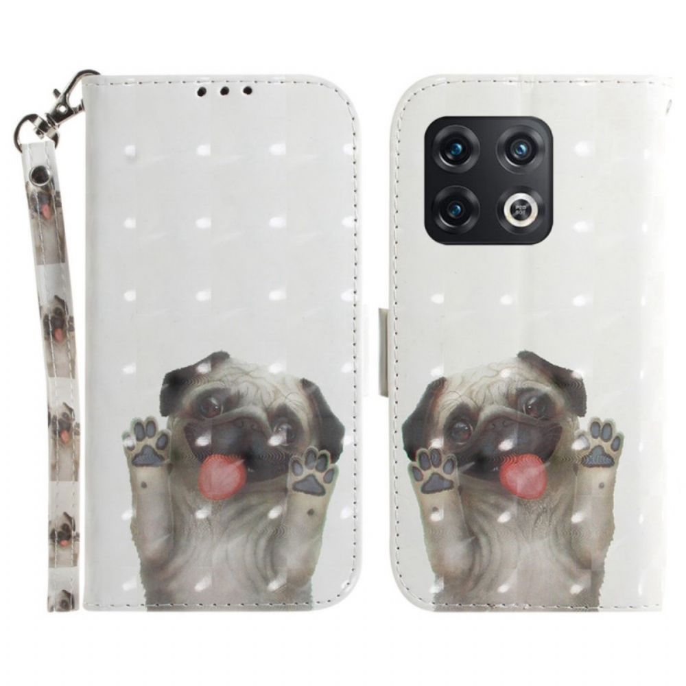 Flip Case Für OnePlus 10 Pro 5G Mit Kordel Tangahund