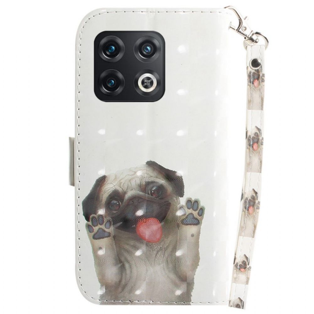 Flip Case Für OnePlus 10 Pro 5G Mit Kordel Tangahund