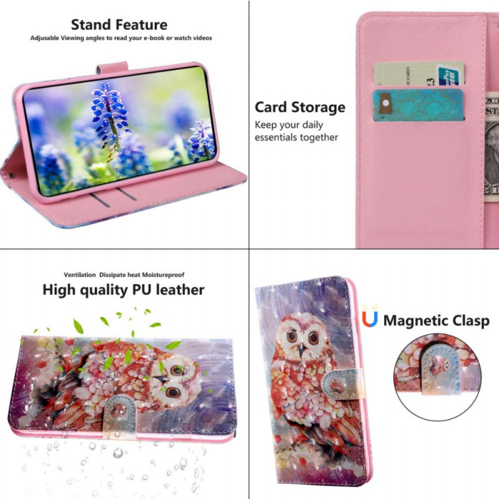 Flip Case Für OnePlus 10 Pro 5G Mit Kordel Umreifte Eule