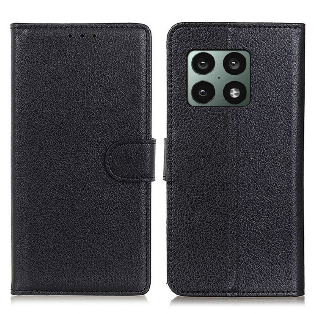 Flip Case Für OnePlus 10 Pro 5G Traditionell Litschi
