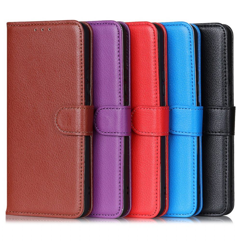 Flip Case Für OnePlus 10 Pro 5G Traditionell Litschi