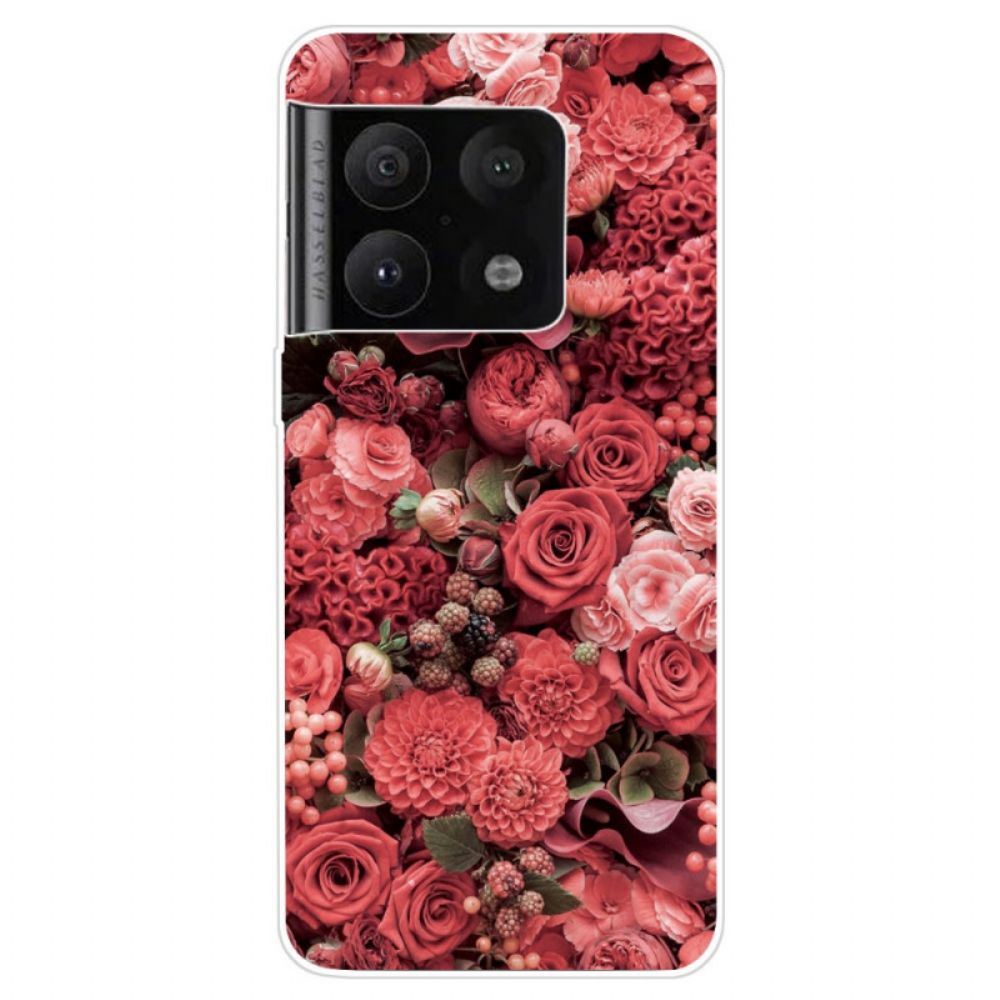 Handyhülle Für OnePlus 10 Pro 5G Rosa Blumen