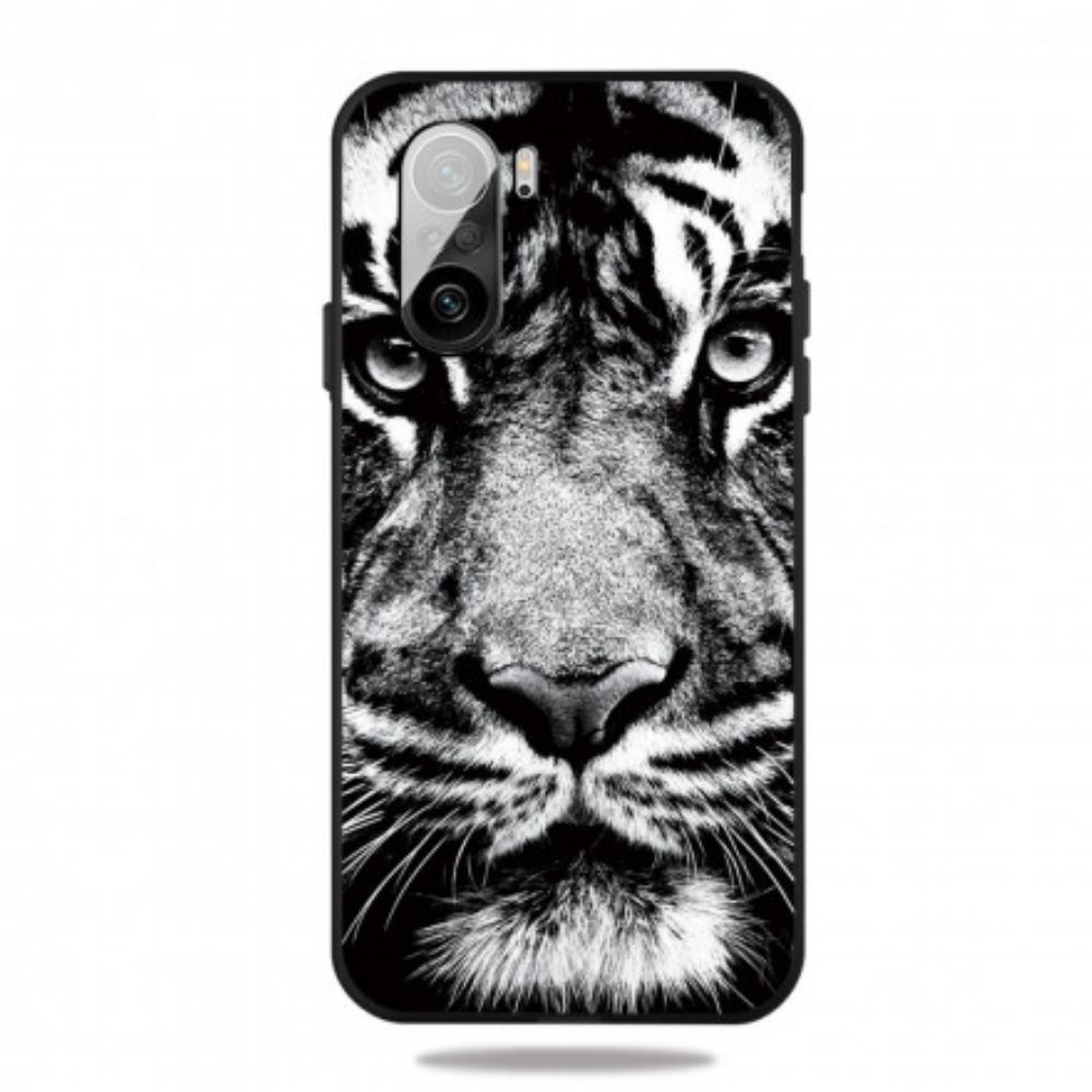 Hülle Für Xiaomi Mi 11i 5G / Poco F3 Schwarzer Und Weißer Tiger