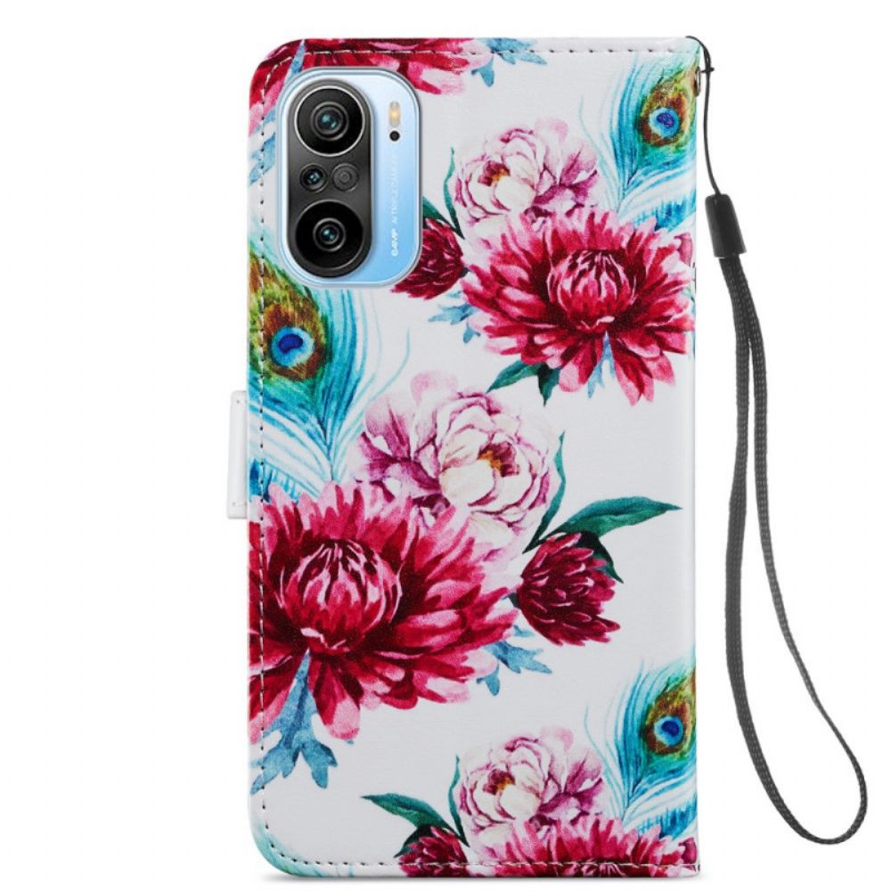 Lederhüllen Für Xiaomi Mi 11i 5G / Poco F3 Intensive Blüten