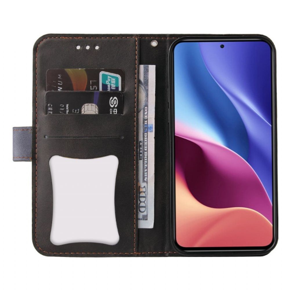 Lederhüllen Für Xiaomi Mi 11i 5G / Poco F3 Zweifarbiges Design