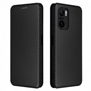Schutzhülle Für Xiaomi Mi 11i 5G / Poco F3 Flip Case Kohlefaser Mit Stützring