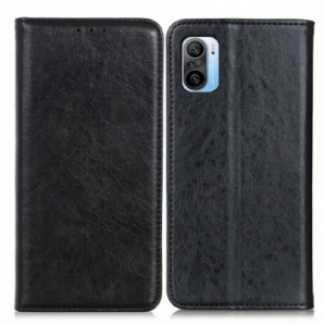 Schutzhülle Für Xiaomi Mi 11i 5G / Poco F3 Flip Case Strukturiertes Spaltleder